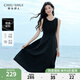 秋水伊人優(yōu)雅簡約無袖連衣裙2025年夏季新款女法式設(shè)計感小黑裙 黑色 XL