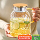 憶壺茶冷水壺玻璃涼水壺家用茶壺耐高溫大容量涼水杯夏季客廳果汁桶 【冷熱不懼】夏棠壺1800ml