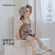 babylove女寶寶套裝夏季純棉嬰幼兒衣服吊帶上衣花苞褲洋氣兩件套清涼夏裝