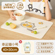巫記兒童餐墊小學(xué)生專用防水防油免洗寶寶食品級硅膠午餐墊桌墊隔熱 好運(yùn)貓40*30【硅膠，防水防油】