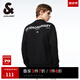 杰克·瓊斯（JACK&JONES）春季男裝衣服潮流字母純棉上衣運動衛(wèi)衣長袖打底衫多色衛(wèi)衣套頭衫 E40 黑色 S 170