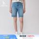 哈吉斯（HAZZYS）女裝 夏款女士直筒時尚4分牛仔短褲女ACDSP0BBX52 藍色BL 40 (160/72A)