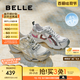 百麗（Belle）快樂(lè)星球機(jī)能風(fēng)厚底老爹鞋女25秋新透氣大網(wǎng)孔休閑鞋B2736CM5 朋克星宇-灰色/金 38 (240mm)