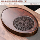 溥畔小茶盤(pán)家用小型茶臺竹茶托盤(pán)瀝儲水茶具圓形辦公室實(shí)木茶海 胡桃木色仿古橢圓盛水(大)