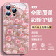 皮殼士適用蘋果16Promax手機(jī)殼自帶彩繪鏡頭膜全包防摔iphone15pro玻璃小清新滿屏玫瑰帶手繩女款外殼 彩繪鏡頭膜+粉色+玫瑰 iPhone 16 Pro Max