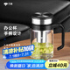萬(wàn)象（WANXIANG） 玻璃杯商務(wù)辦公男士水杯手柄杯大容量泡茶杯茶缸帶過(guò)濾網(wǎng)簡(jiǎn)盒裝 U214-金屬黑 480ml