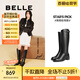 百麗（Belle）周雨彤同款星環(huán)騎士靴女商場同款時髦長靴3KV72DG4 黑色 39 (245mm)