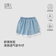 宜爽兒女寶寶薄款冰絲褲兒童寬松褲子夏裝女童牛仔短褲夏季2025新款洋氣 牛仔愛(ài)心 130