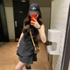 GARNUO黑色連衣裙子女夏季法式赫本風(fēng)小個(gè)子無(wú)袖背心收腰顯瘦花苞裙短裙 黑色 XS 【80-100斤】