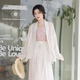 池夏7周年店慶【游園驚夢(mèng):桃桃白茶】宋制短衫褶裙原創(chuàng  )改良漢服女 天絲松緊腰褶裙 S 現貨