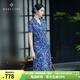 MORELINE沐蘭復(fù)古優(yōu)雅印花連衣裙2025年夏季新款法式氣質(zhì)碎花中長款襯衫裙 白蘭花 3XL