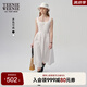 Teenie Weenie小熊女2025年夏季新款優(yōu)雅氣質(zhì)赫本風(fēng)無袖白色連衣裙長裙女