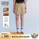 Teenie Weenie小熊女裝簡約夏季休閑褲裙褲百褶學(xué)院風(fēng)時(shí)髦褲子女 卡其色 S (160)