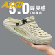 AJXU高端品牌輕奢拖鞋男潮牌夏季外穿網紅踩屎感軟底洞洞鞋沙灘涼拖鞋 灰綠-高檔洞洞鞋 43 （同碼42-43）