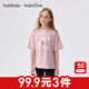 巴拉巴拉（BALABALA）短袖t恤女童男童嬰兒上衣夏季寶寶打底衫中大童親子裝秋長(zhǎng)袖 紅色調(diào)00466_208225117037 150