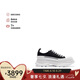 亞歷山大麥昆（Alexander McQueen）七夕禮物AMQ 女士黑色/白色帆布厚底系帶靴 697072 W4MV2 1070 36