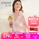 金三塔真絲睡衣女100%桑蠶絲外穿涼感兩件套睡褲居家服七夕禮物 [粉嫩]19姆米桃盈粉 L