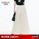 歌莉婭白色裙褲女夏季2025新款松弛感度假穿搭天絲褲裙1E5R1D11A 07W米色 XS