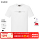 RARE威雅男裝【飛獅刺繡款】25夏季男士LOGO通勤圓領純棉短袖T恤 白色（RR1255210499B） 50 （175/95）