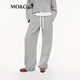 MO&Co.衛褲2025秋新品精工三層結構輕暖空氣層高腰休閑褲M(mǎn)BE3PAT013 淺花灰色 S /160