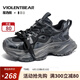 暴力熊（VIOLENTBEAR）男鞋老爹鞋夏季新款網(wǎng)面透氣運動(dòng)鞋增高休閑時(shí)尚百搭潮牌女鞋情侶 灰擦（男女同款） 41