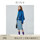 EIN【針織鉛筆裙】EIN言美拉藍復(fù)古通勤慵懶條紋半身裙春新款 寶藍 M