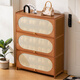 木馬人鞋子收納架多層家用新款鞋柜小型入戶(hù)門(mén)口樓道靠墻簡(jiǎn)易鞋架玄關(guān)柜 【圓弧透氣翻門(mén)】茶色-七層60長(cháng)