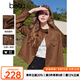 百圖betu女裝2025春季新款短外套休閑工裝夾克麂皮絨短外套女2501T40 駱駝色 S