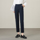 逸陽(yáng)九分小直筒褲女春秋季新款高腰顯瘦彈力煙管西裝褲子十分 藏青色 常規 28