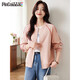品彩（PinCai）休閑外套女春秋立領(lǐng)棒球服外套通勤夾克短款上衣P143U2024