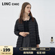 金羽杰秋冬季新款90鴨絨立領(lǐng)輕薄羽絨服女中長款修身輕暖女裝Y22802397 黑格爾 L 適合140斤以下
