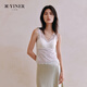 音兒（YINER）內(nèi)衣【明星同款】蝴蝶蕾絲美背吊帶背心女內(nèi)搭帶胸墊無鋼圈文胸 白色（長款） M