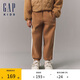 GAP女童秋冬款重磅抓絨logo束口衛(wèi)褲兒童裝休閑長褲606700