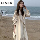 LISCN風(fēng)衣女外套2025春秋裝外套高個(gè)子今年流行加長(zhǎng)版斷碼超輕薄簡(jiǎn)約 米白色 XL [建議130-150斤]