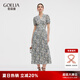 歌莉婭連衣裙女2025新款夏季大方得體穿搭絕美碎花長裙1E5C4K69A 1AD靜謐藍色花園印花 M