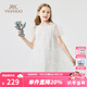 英氏（YEEHOO）女童連衣裙兒童裙子網(wǎng)紗公主裙中大童裝透氣女生圓圈紗裙夏裝新款 圓圈紗裙白色 【純棉內(nèi)襯】 130 cm 【順豐包郵&極速達(dá)】