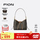 菲安妮（FION）經(jīng)典印花托特包女單肩斜挎包hobo包大容量手提包包生日禮物 啡/茶【中款】