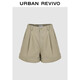 UR2025夏季新款女裝休閑簡(jiǎn)約后松緊腰卷邊短褲UYY650023