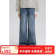 ELLE KIDS全棉百搭斜裁牛仔褲男女童秋季全腰松緊繭型長(zhǎng)褲