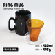 飛形物飛形物ringmug馬克杯咖啡杯水杯陶瓷杯子簡(jiǎn)約北歐情侶景德鎮禮物 星耀黑波點(diǎn)濾茶杯1個(gè)420ml