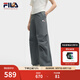 FILA 斐樂官方女士梭織長褲2025夏季新款時(shí)尚簡約基礎(chǔ)休閑收口褲 綠木灰-DY L 170/70A/L