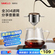 SIMELO德國施美樂咖啡濾網(wǎng)雙層不銹鋼304咖啡過濾器折疊掛耳手沖過濾網(wǎng) 304濾網(wǎng)+高硼硅玻璃分享壺600ML