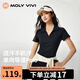 MOLY VIVI運動休閑T恤女V領(lǐng)上衣透氣薄款健身服戶外騎行跑步瑜伽服魔力薇薇