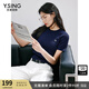 衣香麗影美式老錢風(fēng)短袖針織衫女2025夏裝新款冰曲紗涼感白色上衣 藏青色 M (160)