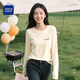 JEANSWEST CLUB真維斯T恤女2025新款寬松休閑春秋款長(cháng)袖女純棉透氣時(shí)尚女士上衣