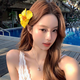 夕岬座 度假風(fēng)扶桑花發(fā)夾邊夾女甜美海氛圍感邊拍照邊夾發(fā)夾發(fā)飾女 扶?；òl(fā)夾三件套【白＋黃＋藍】
