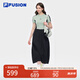 FILAFILA FUSION斐樂潮牌女裝長款連衣裙2025夏新款時(shí)尚休閑短袖裙子 黛灰綠-GN M 165/84A/M