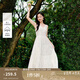 茵曼（INMAN）【100%棉質】刺繡v領吊帶連衣裙女裝2025夏季新品顯瘦蛋糕型裙子 云朵白 S