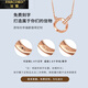 法蔻彩金色雙環(huán)項(xiàng)鏈女莫比烏斯鎖骨鏈玫瑰金吊墜生日禮物送女友老婆 【刻字+賀卡】請(qǐng)拍此選項(xiàng)