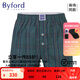 百富（BYFORD）港產(chǎn)進(jìn)口男士精梳棉阿羅褲格紋中腰平角短褲梭織褲衩商場(chǎng)款MW962 MW962綠色帶紐扣，一片包臀 1條 L